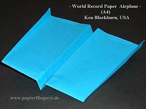 Papierflieger Wold Record Paper Airplan A4