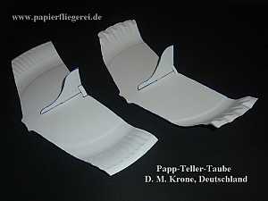 Papierflugzeug Papp-Teller-Taube