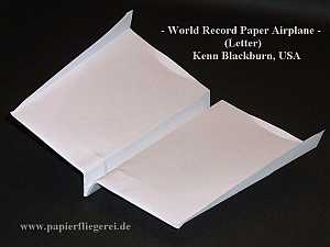 Papierflieger World Record Paper Airplane Letter