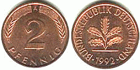 2 Pfennig, Deutschland