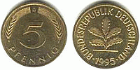 5 Pfennig, Deutschland